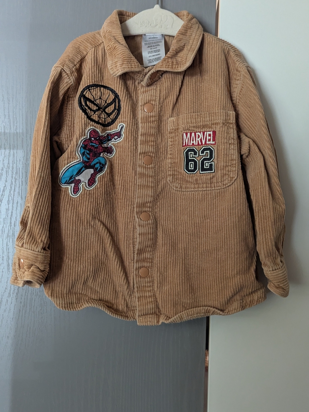 Marvel Spiderman Corduroy Button-Up Jacket - Tan